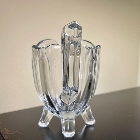 INDIANA GLASS, FOOTED, CLEAR GLASS CREAMER. 5”W(including handle)X 4 1/4”H X 3”D - Picture 5 of 9
